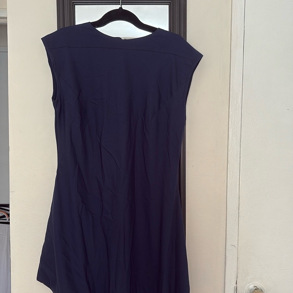 Chic Asymmetrical Navy Dress